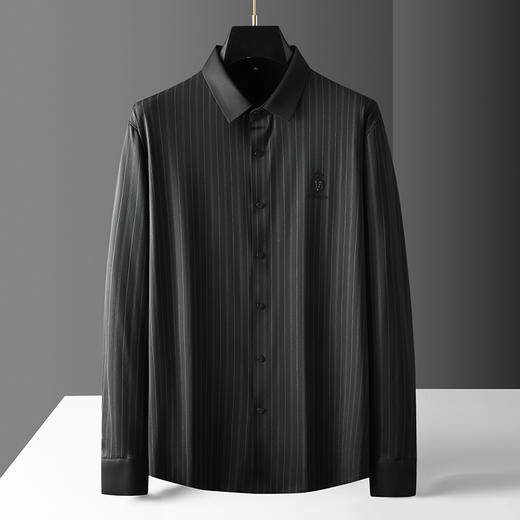 【高弹】【新款DPF】大依优型大码长袖衬衫男装加肥加大体恤大号上衣胖子休闲商务 商品图5