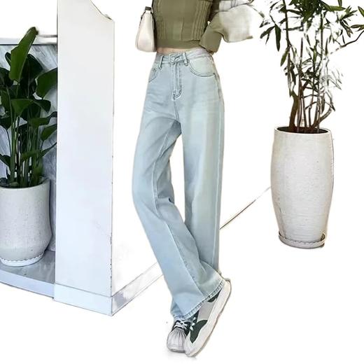 刺绣牛仔裤女2024春夏新款直筒小众个性百搭宽松窄版显瘦阔腿裤 商品图4