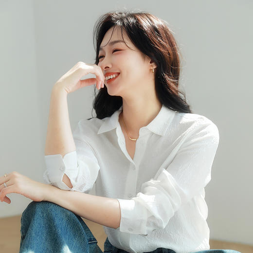 火桐hooton 布上浮雕 殿堂级精品冠乐绉真丝衬衫YT2041 商品图3