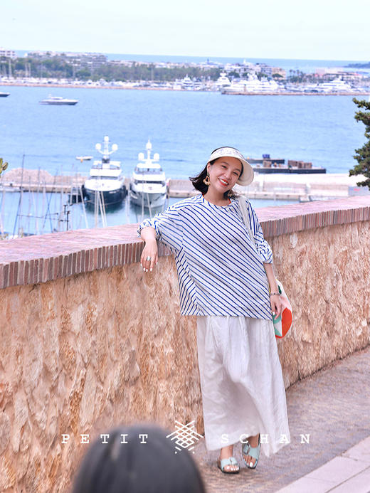 PETIT SCHAN小闪 CLO#567 Free Sailor 自由的水手 40支精梳棉法式度假斜裁条纹海魂衫T恤 商品图4