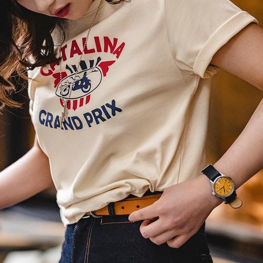 马登女装美式复古街头棉字母印花夏季短袖正肩宽松T恤 商品图3