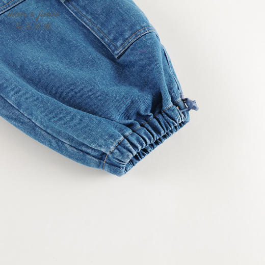马克珍妮男童潮流时尚大口袋纯棉束脚牛仔裤2024年秋装新款241318 商品图4