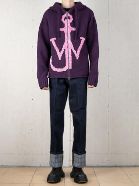 JW Anderson | 拉链船锚徽logo连帽针织衫