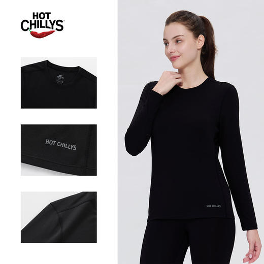Hotchillys热椒桃皮女户外功能内衣训练运动圆领保暖速干上衣5616 商品图3