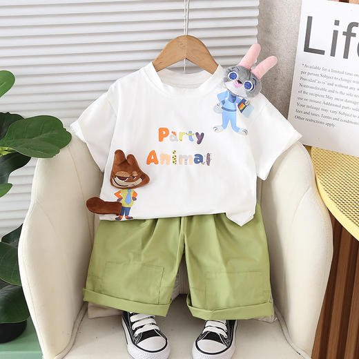 【男童夏装两件套】夏季短袖套装2024新款宝宝夏天可爱衣服卡通小儿童 商品图0