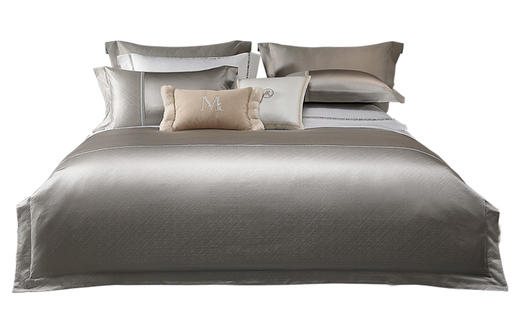 水星家纺色织提花真丝四件套-奢·溢彩(米色/冰川灰)两种颜色床上用品 商品图2