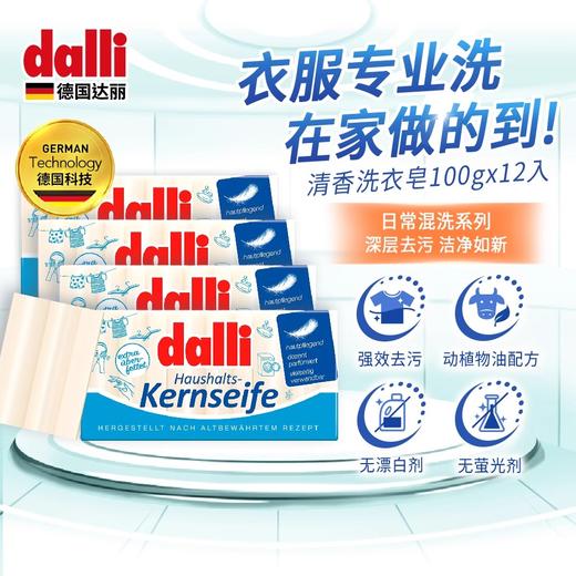 bwd【中欧班列精选5块】德国达丽洗衣皂 原装进口Dalli洗衣皂 宝宝儿童洗内衣内裤 洗手皂100g/块 商品图0