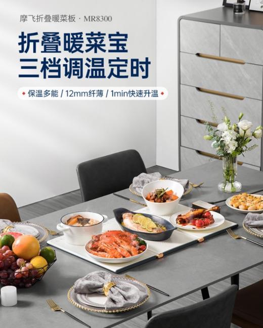 摩飞电器（13537） 折叠暖菜板热菜板多功能家用方形餐桌饭菜保温板加热暖菜板垫 一代轻薄折叠款MR8300 商品图0