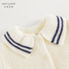 马克珍妮女童文艺条纹撞色翻领针织衫2024年秋装新款241073 商品缩略图3