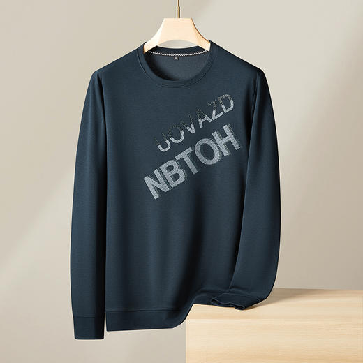 【新款DPF】大依优型大码长袖卫衣圆领套头加肥加大宽松休闲上衣男士打底 商品图0