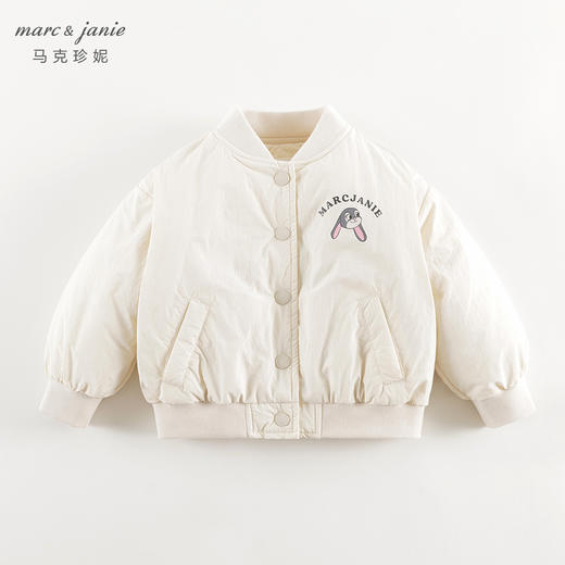 马克珍妮女童趣味印花夹棉棒球服外套2024年秋装新款241631 商品图3