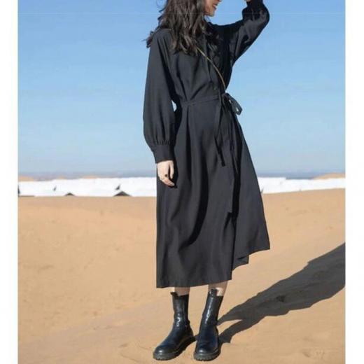 白色连衣裙女装早秋季法式长款2023年新款春气质长袖打底衬衫裙子 商品图0