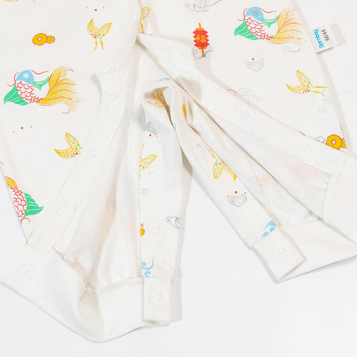 贝贝怡新生儿全棉前开连体衣A类男女宝宝婴幼儿春秋国潮哈衣爬服ZB3DL029 商品图6