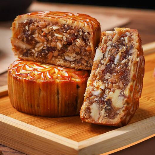 广式月饼礼盒装中秋月饼批发团购双黄五仁月饼散装黑芝麻中秋月饼礼盒送人送亲友礼盒 商品图2