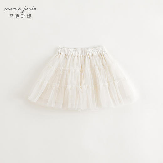 马克珍妮女童甜美木耳边网纱半裙2024年秋装新款241116 商品图3