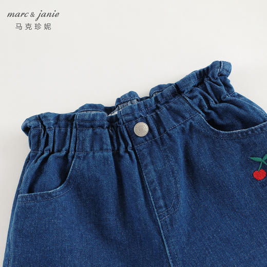 马克珍妮女童元气可爱刺绣印花直筒牛仔裤秋装新款241300/551586 商品图4