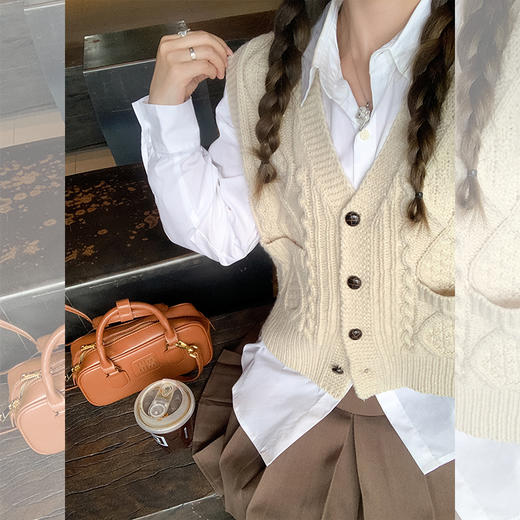 <曾小咸推荐>【现货】微信粉丝秒杀专场 仅此今天 活动结束下架 艺术生麻花毛织马甲外套 日常169.99 立减90 秒杀79.99！！ 商品图1