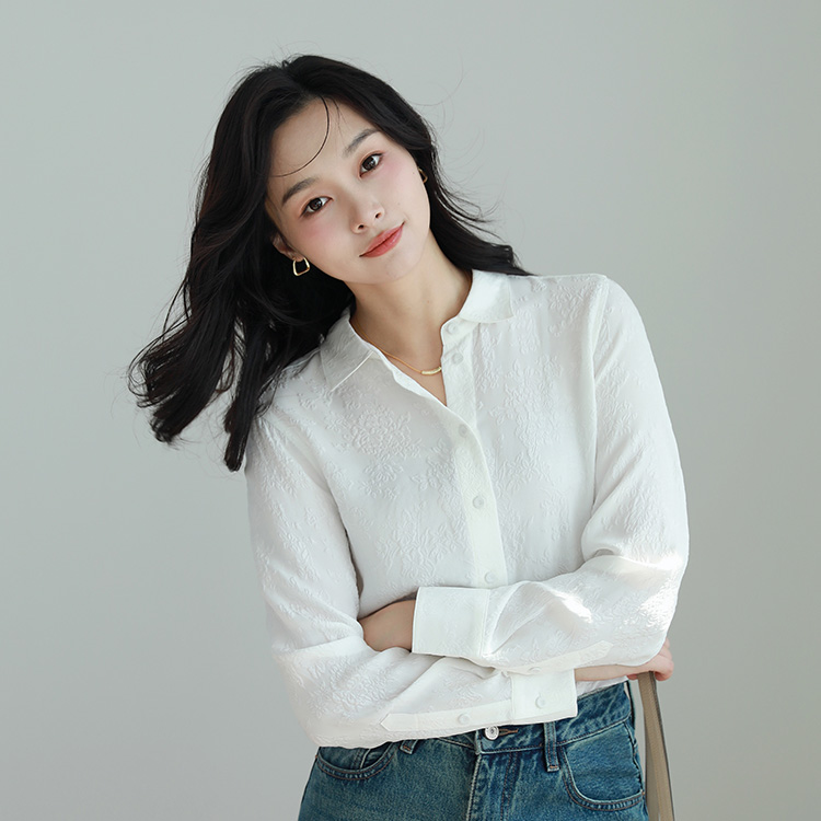 火桐hooton 布上浮雕 殿堂级精品冠乐绉真丝衬衫YT2041