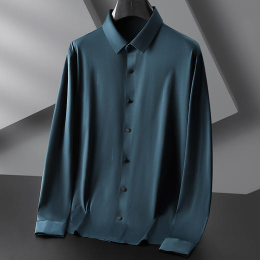 【高弹】【新款DPF】大依优型大码长袖衬衫男装加肥加大体恤大号上衣胖子休闲商务 商品图3