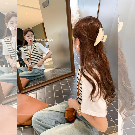 <曾小咸推荐>微信粉丝秒杀专场 仅此今天 活动结束下架 条纹V领针织马甲背心 日常129.99 立减60 秒杀69.99！！ 商品图4