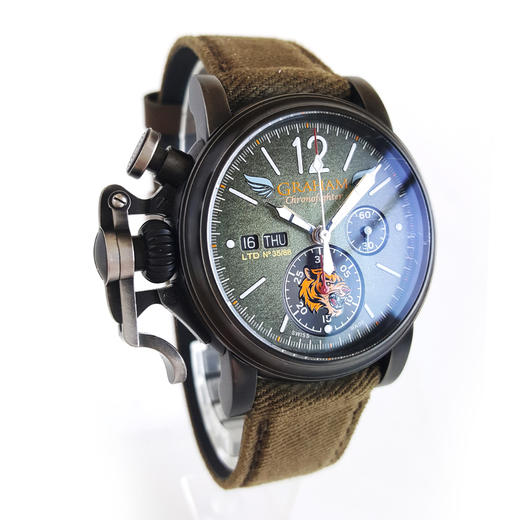 【95新正品】GRAHAM 格林汉姆CHRONOFIGHTER系列精钢44MM日期星期显示计时自动机械机芯男表 150824LT08 商品图2