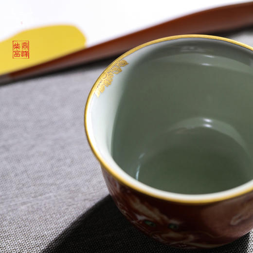 问鼎汝瓷鼎峰柴窑天青手握杯（腾龙戏球）（缺货） 商品图4