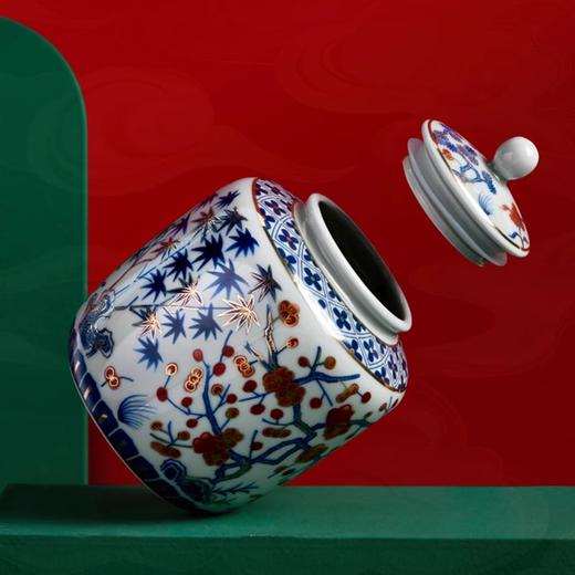 成艺茶具陶瓷茶叶罐密封罐茶罐储存罐储存罐空罐家用摆件创意四季发财融香茶叶罐 商品图5