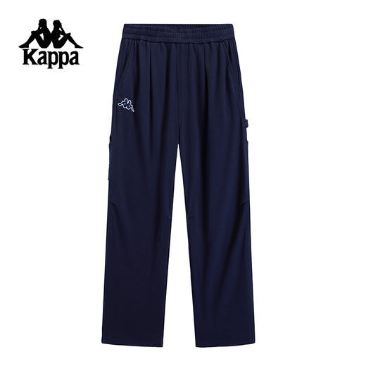Kappa卡帕背靠背运动长裤男秋季新款针织工装裤宽松休闲跑步裤子K0E52AK03 商品图0