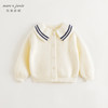 马克珍妮女童文艺条纹撞色翻领针织衫2024年秋装新款241073 商品缩略图2