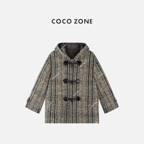 COCO ZONE 设计感连帽外套小香风格纹长袖上衣CC2C1859