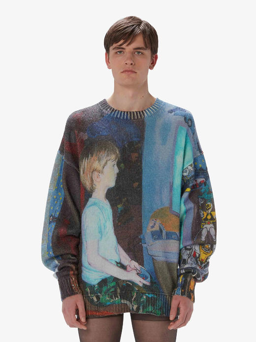 JW Anderson | 抽象全数码电脑印花细针织毛衣 商品图5