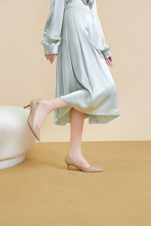 【静音系列】千百度高跟鞋秋季细跟时装单鞋通勤羊皮女鞋A23405481 商品图7