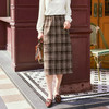 OLrain欧芮儿咖色格子半裙女秋季2024年新款百搭显瘦通勤半身裙 商品缩略图2