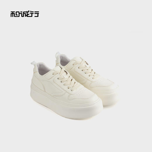 和诚行 2024秋冬新款时尚厚底小白鞋女松糕底百搭休闲板鞋0551172 商品图4