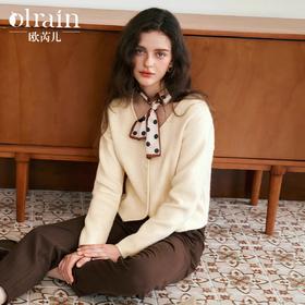OLrain欧芮儿法式V领毛衣女秋季2024年新款软糯显瘦百搭针织开衫