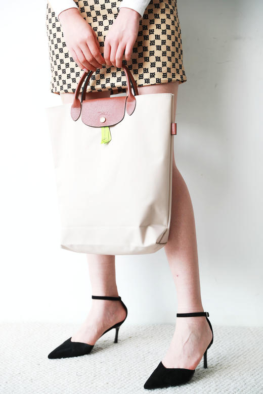 可再生面料，法式手提托特包。牛皮手柄大容量复古包袋女A081960 商品图7