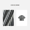 COCO ZONE 格纹立领短袖撞色单排扣外套上衣CC1C1782 商品缩略图2