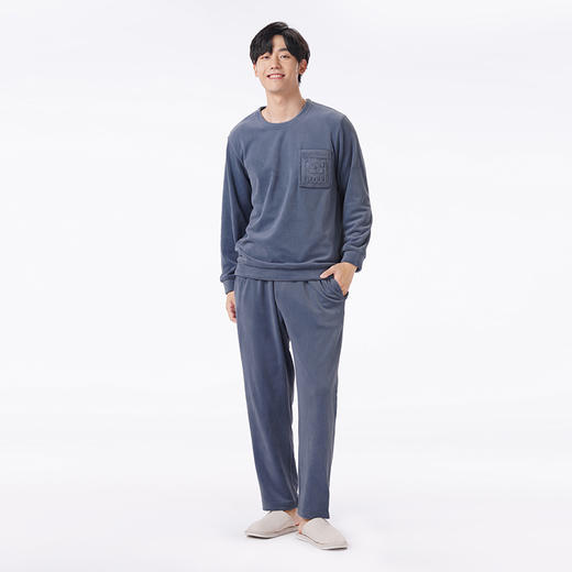 都市丽人都市锋尚睡衣亲情蜜语长袖海岛绒厚男士海岛绒套装FHT0C2 商品图1