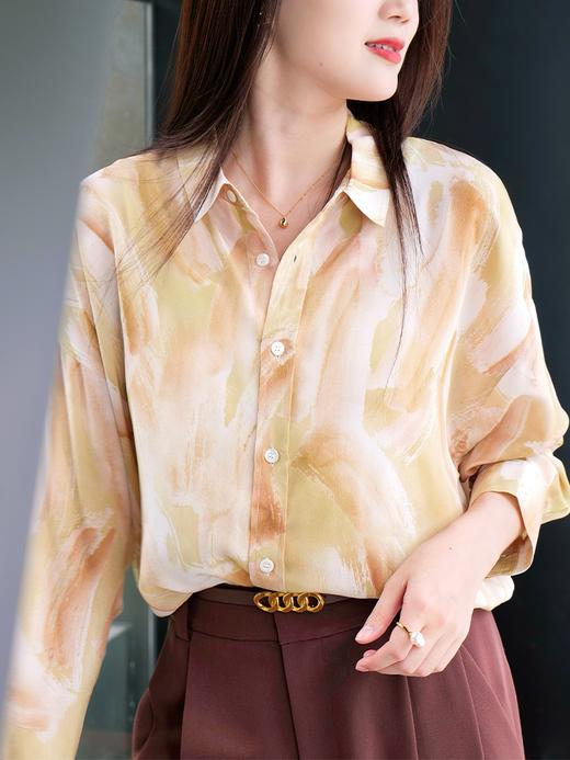 夏末油彩桑蚕丝印花衬衫FCE3SHT223 商品图10