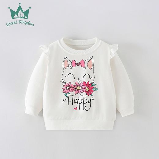 【秋装卫衣，时尚百搭，让宝宝时尚又可爱】女童卫衣秋款 秋装长袖小孩 中小童女宝宝上衣外穿 儿童童装-QQ 商品图7