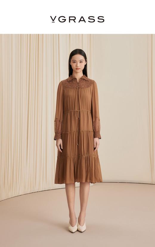 VGRASS维格娜丝24年真丝水溶刺绣连衣裙 商品图0