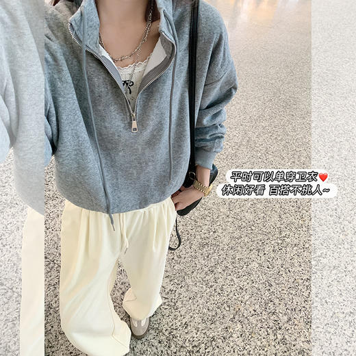 【169元任选2件】最后一波现货！复古半拉链立领4色卫衣外套上衣 商品图2