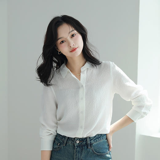 火桐hooton 布上浮雕 殿堂级精品冠乐绉真丝衬衫YT2041 商品图1