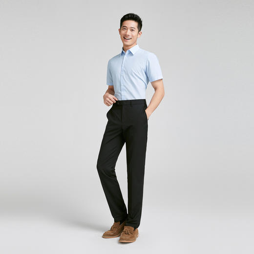 【大都会】雅戈尔 男士浅蓝条纹DP系列短袖衬衫 商品图0