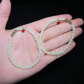 玉美人菲菲HZ/和田玉单圈手串约5mm/多样性发一