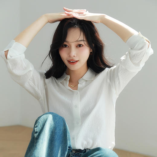 火桐hooton 布上浮雕 殿堂级精品冠乐绉真丝衬衫YT2041 商品图5