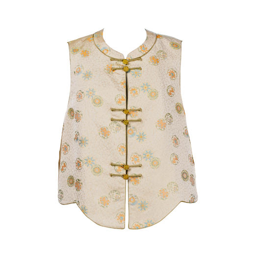 荷言HEYEN原创新中式 春昼 非遗宋锦真丝冰裂皮球纹马甲上衣高定 商品图4