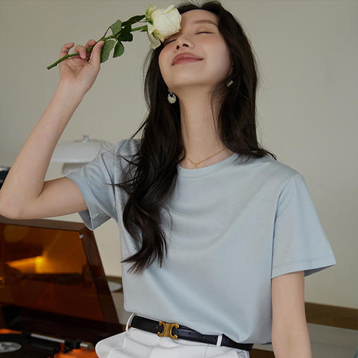 【两件立减19元】木言欢液氨丝光棉T恤 | 柔软亲肤 丝滑透气 自带凉感 简约有质感 商品图2