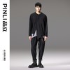 PINLI品立秋季新款撞色假两件长袖T恤潮牌拼接休闲男体恤上衣B243111004 商品缩略图1