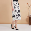 EITIE爱特爱浪漫通勤花卉印花黑白撞色高腰半身裙秋季新款C2406420 商品缩略图9